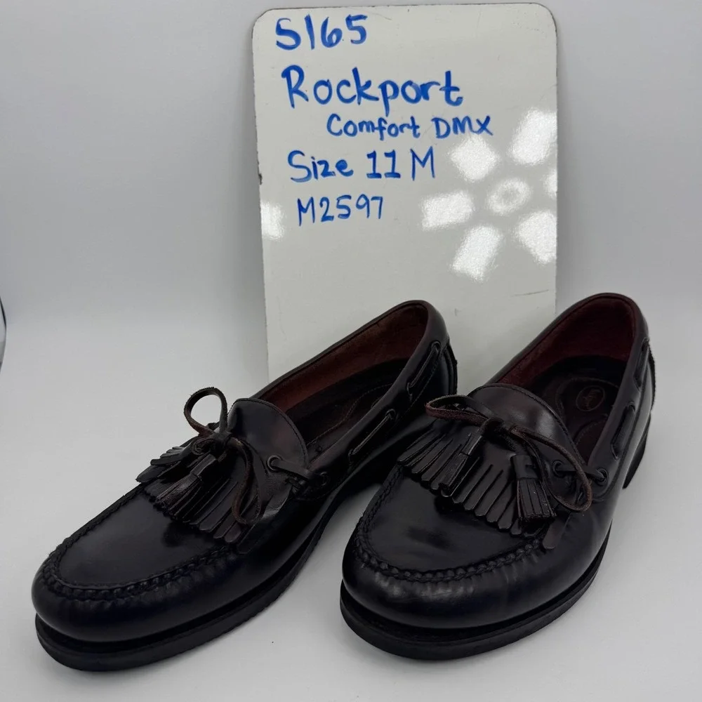 Rockport Comfort DMX Mens Brown Leather Tassel Loafer Dress Shoes Size 11M